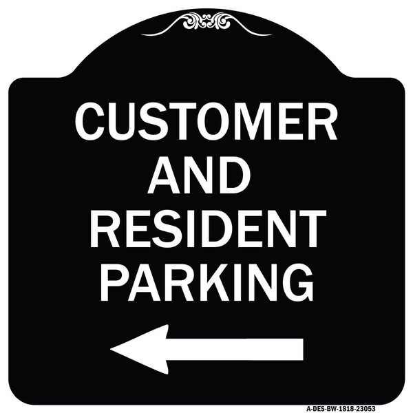 Reserved Parking Customer and Visitor Parking Heavy-Gauge Aluminum Sign, 18" x 18", BW-1818-23053